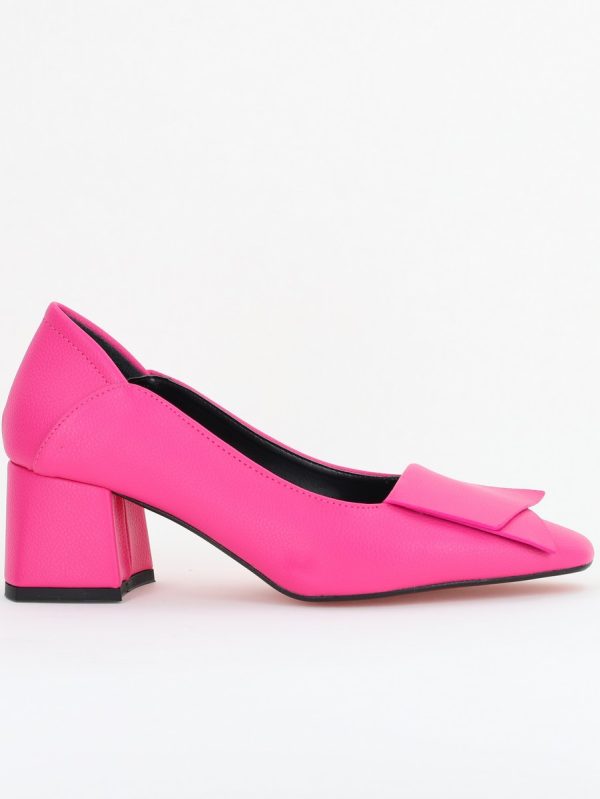Pantofi Damă Casual cu Toc din Piele Ecologică culoare Fuchsia mat (BS800D2410982) 120