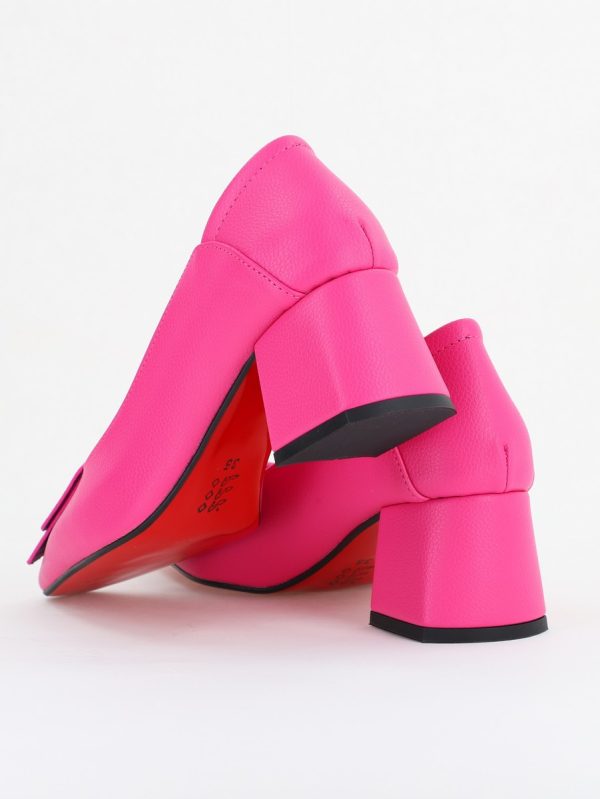 Pantofi Damă Casual cu Toc din Piele Ecologică culoare Fuchsia mat (BS800D2410982) 122
