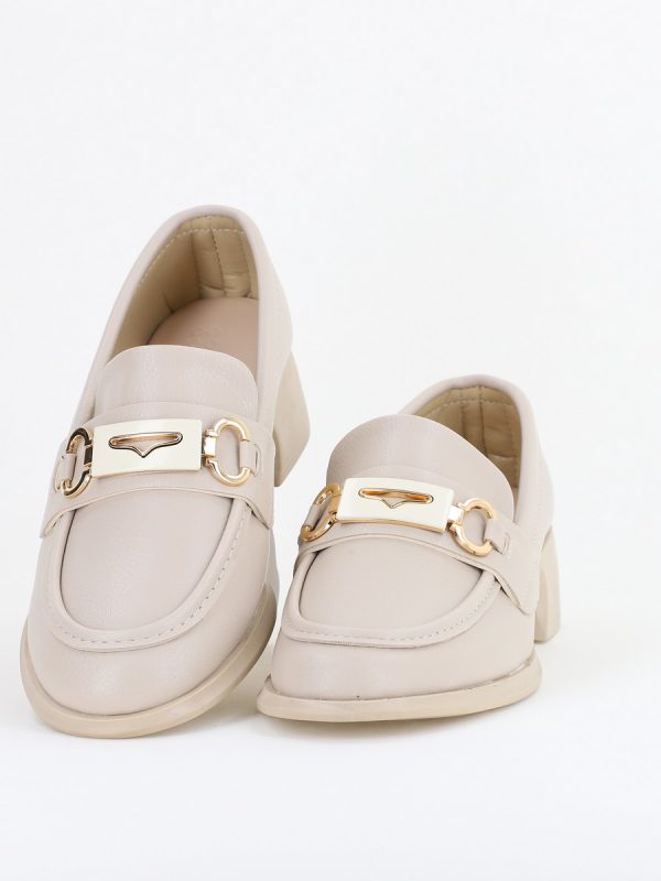 Pantofi Damă Casual Tip Loafer Piele Ecologică Bej mat - BS4003AY2409875 119