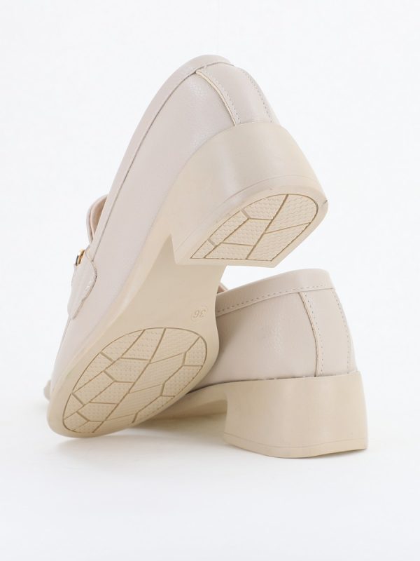 Pantofi Damă Casual Tip Loafer Piele Ecologică Bej mat - BS4003AY2409875 122