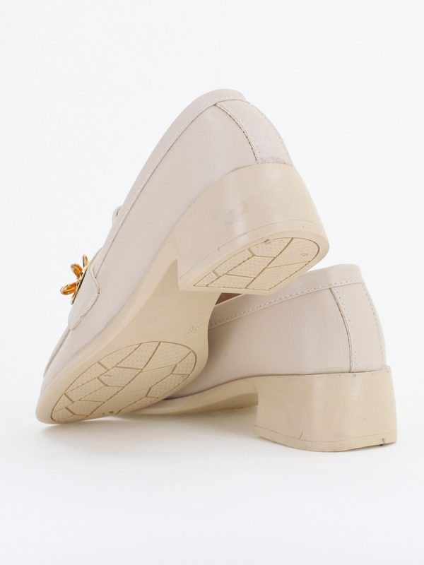 Pantofi Damă Casual Tip Loafer Piele Ecologică Bej mat - BS4013AY2409878 122
