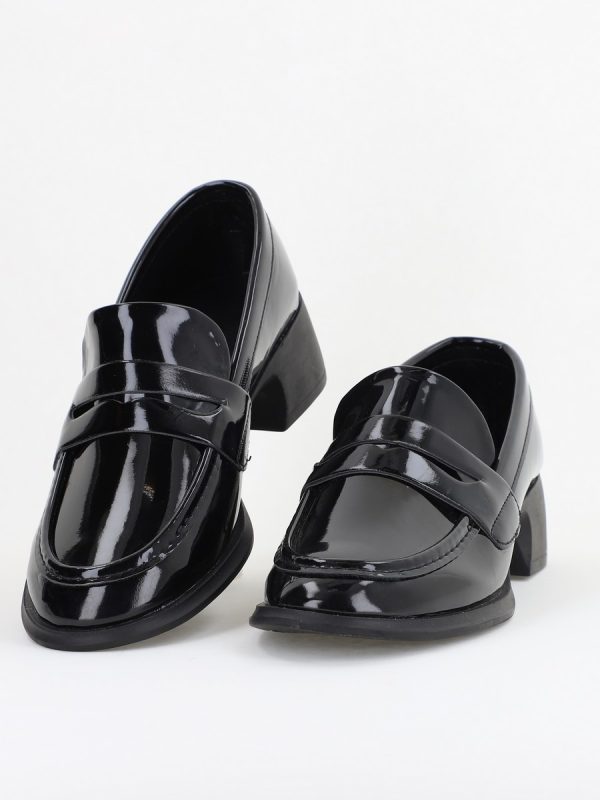 Pantofi Damă Casual Tip Loafer Piele Ecologică Negru Lac - BS4000AY2409870 119