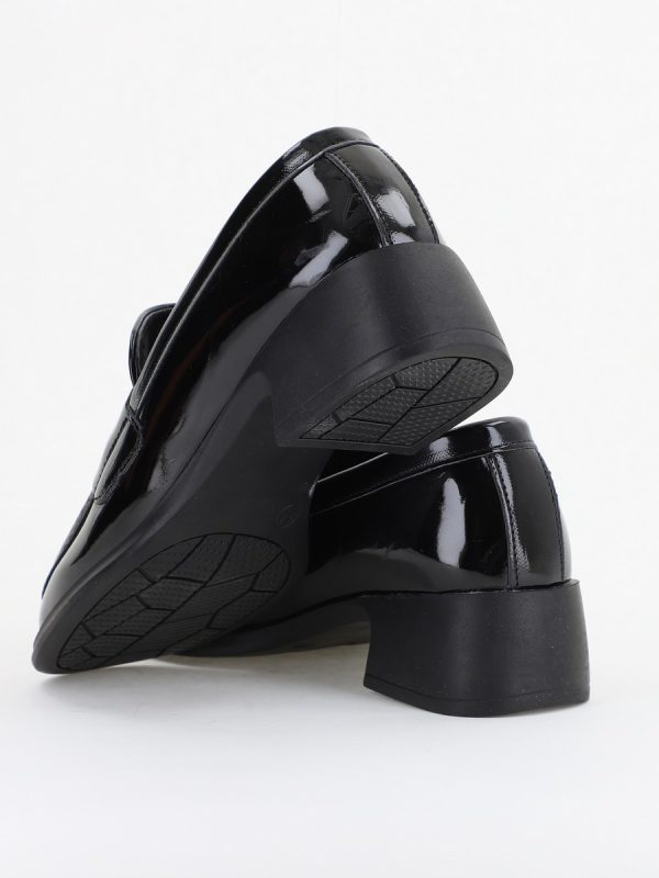 Pantofi Damă Casual Tip Loafer Piele Ecologică Negru Lac - BS4000AY2409870 122