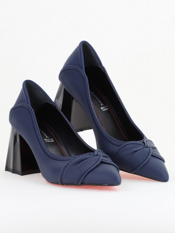 Pantofi Damă cu Toc din Piele Ecologică Bleumarin mat (BS2006D2409886) 125