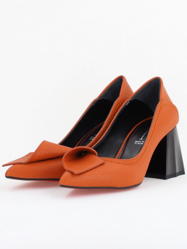 Pantofi Damă cu Toc din Piele Ecologică maro mat BS2007D2410919 119
