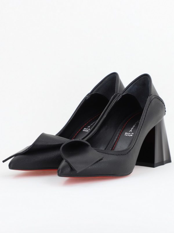 Pantofi Damă cu Toc din Piele Ecologică Negru mat BS2007D2410922 119