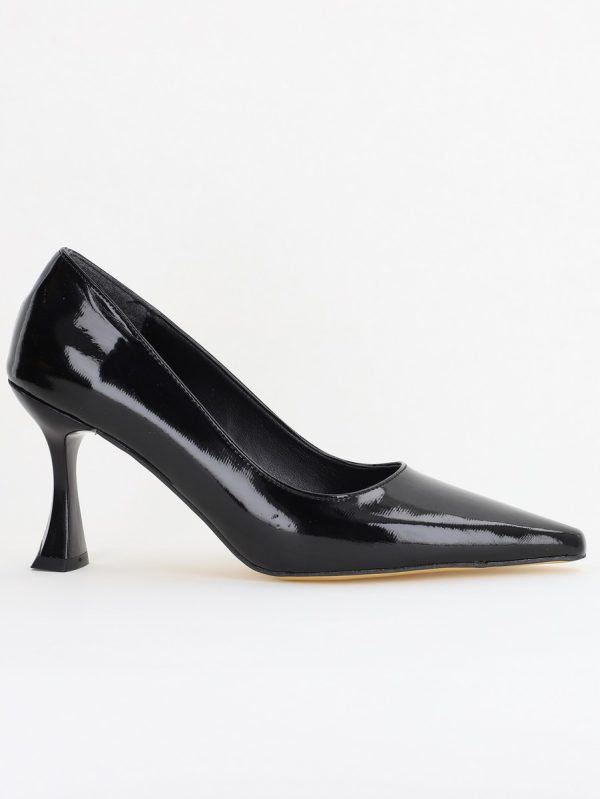 Pantofi Damă Stiletto Negru Lac din Piele Ecologica (BS0203AY2410063) 121
