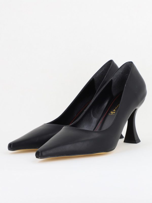 Pantofi Damă Stiletto Negru Mat din Piele Ecologica (BS0203AY2410058) 119