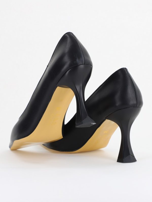 Pantofi Damă Stiletto Negru Mat din Piele Ecologica (BS0203AY2410058) 122