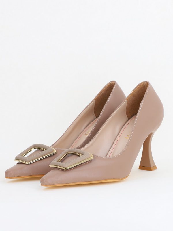 Pantofi Damă Stiletto Taupe Mat din Piele Ecologică (BS0202AY2411201) 120