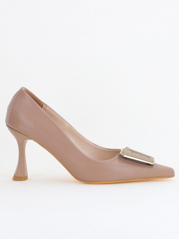 Pantofi Damă Stiletto Taupe Mat din Piele Ecologică (BS0202AY2411201) 122