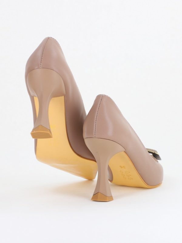 Pantofi Damă Stiletto Taupe Mat din Piele Ecologică (BS0202AY2411201) 125
