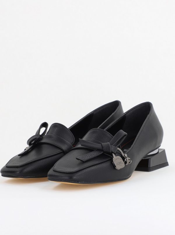 Pantofi Casual Damă cu Toc Jos din Piele Ecologică Negru Mat BS166BA2410076 119