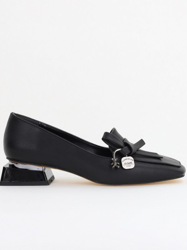 Pantofi Casual Damă cu Toc Jos din Piele Ecologică Negru Mat BS166BA2410076 120