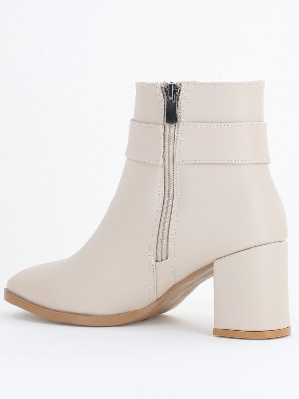 botine elegante de dama cu toc din piele ecologica cu fundita bej bs1092bt2411150 5