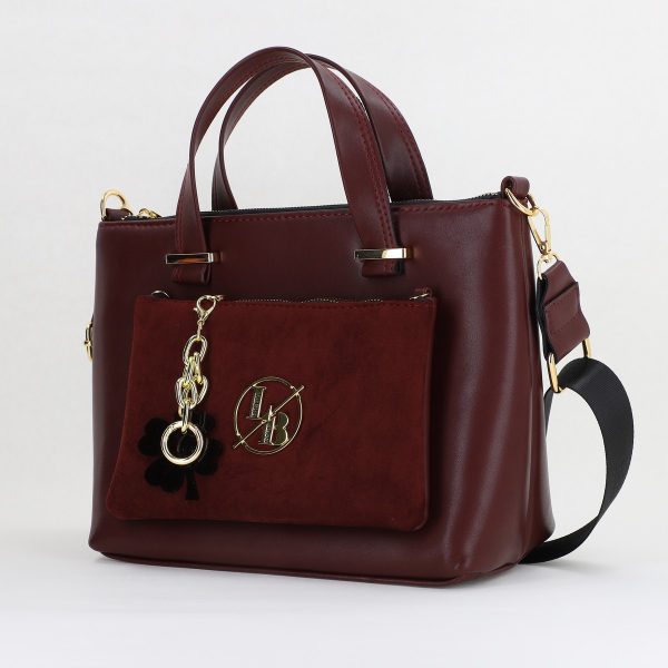 Geantă damă casual bordo buzunar frontal detașabil Laura Biaggi BS265G2410208 119