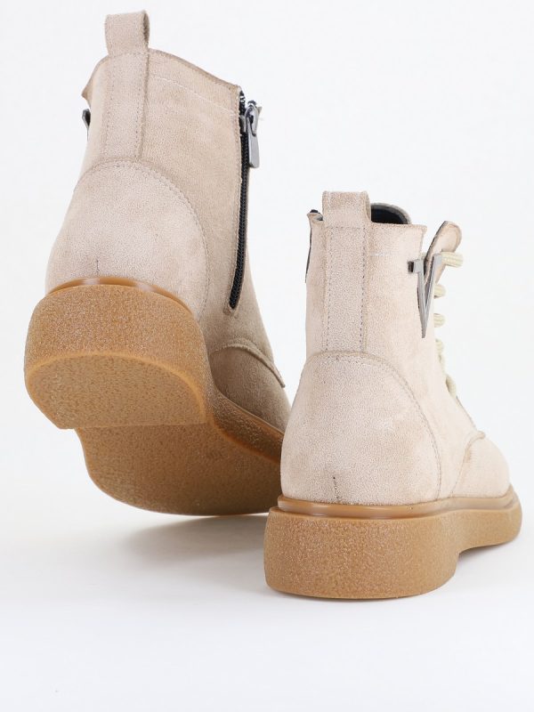 Ghete damă din piele ecologică întoarsă Bej (BS1036BT2410044) 123