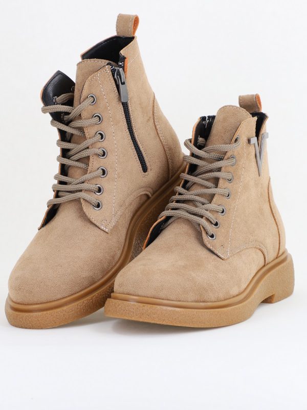 Ghete damă din piele ecologică întoarsă taupe (BS1036BT2410045) 119