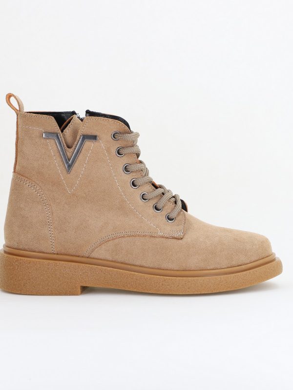 Ghete damă din piele ecologică întoarsă taupe (BS1036BT2410045) 120