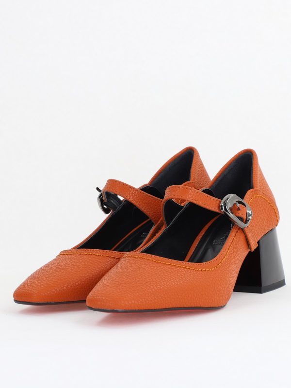 Pantofi Casual Damă cu Toc Jos din Piele Ecologică culoare Maro mat BS806D2410096 120