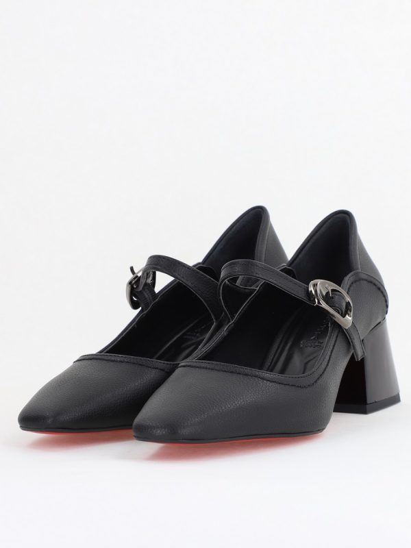 Pantofi Casual Damă cu Toc Jos din Piele Ecologică culoare Negru mat BS806D2410092 120