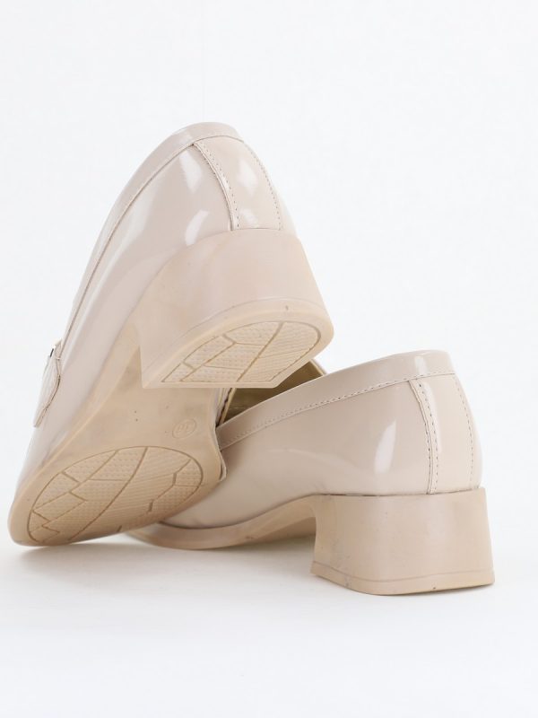 Pantofi Damă Casual Tip Loafer Piele Ecologică Bej lac -BS4003AY2411174 122