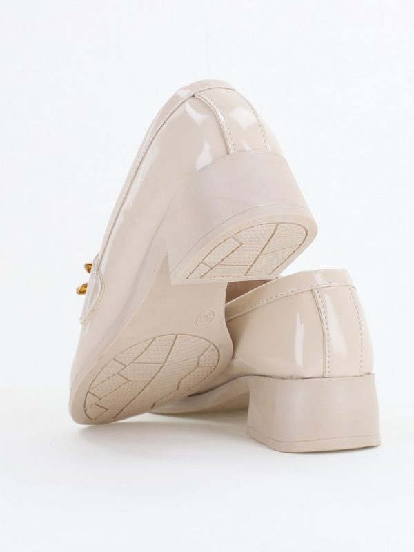 Pantofi Damă Casual Tip Loafer Piele Ecologică Bej Lac - BS4013AY2410014 122