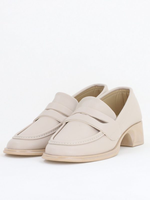 Pantofi Damă Casual Tip Loafer Piele Ecologică Bej Mat - BS4000AY2411173 119