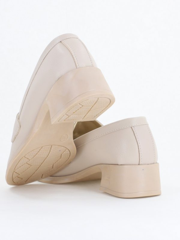 Pantofi Damă Casual Tip Loafer Piele Ecologică Bej Mat - BS4000AY2411173 122