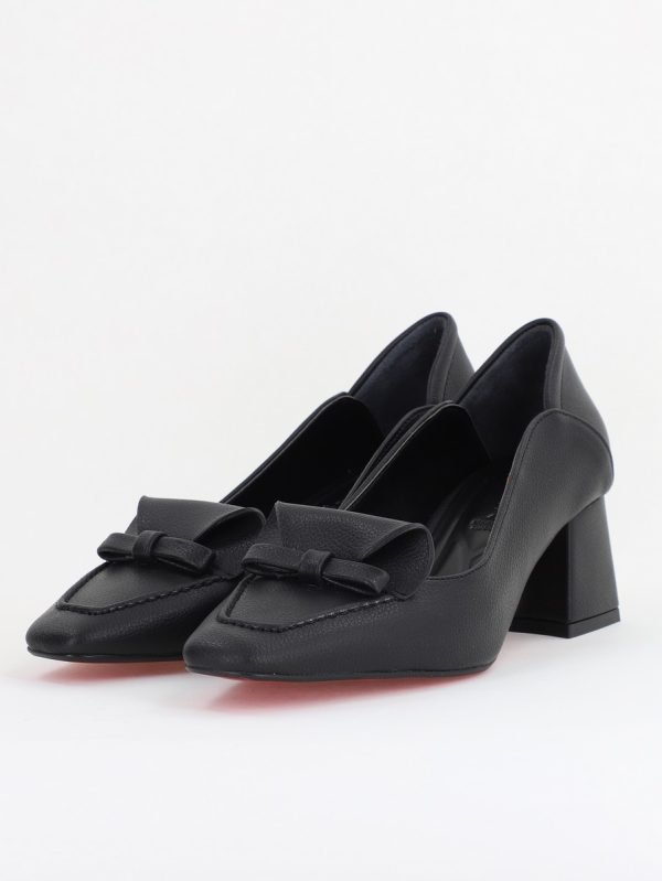 Pantofi Damă cu Toc Mic din Piele Ecologică Negru Mat (BS804D2410084) 119