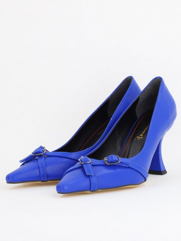 Pantofi Damă Stiletto Albastru Mat din Piele Ecologică BS0200AY2411183 120