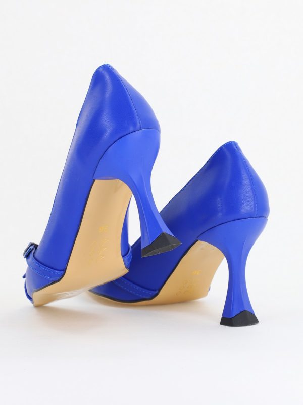 Pantofi Damă Stiletto Albastru Mat din Piele Ecologică BS0200AY2411183 125