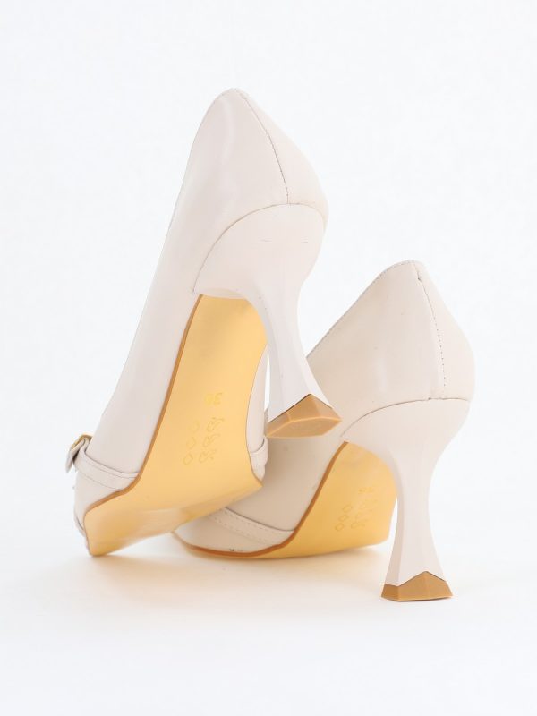 Pantofi Damă Stiletto Bej Mat din Piele Ecologică BS0200AY2411177 122