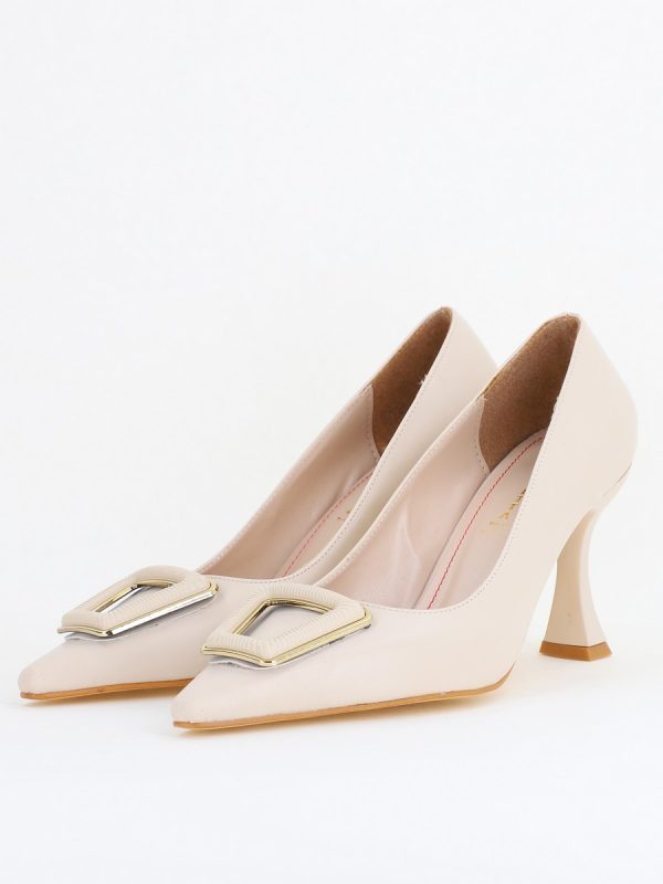 Pantofi Damă Stiletto Bej Mat din Piele Ecologică (BS0202AY2411192) 120