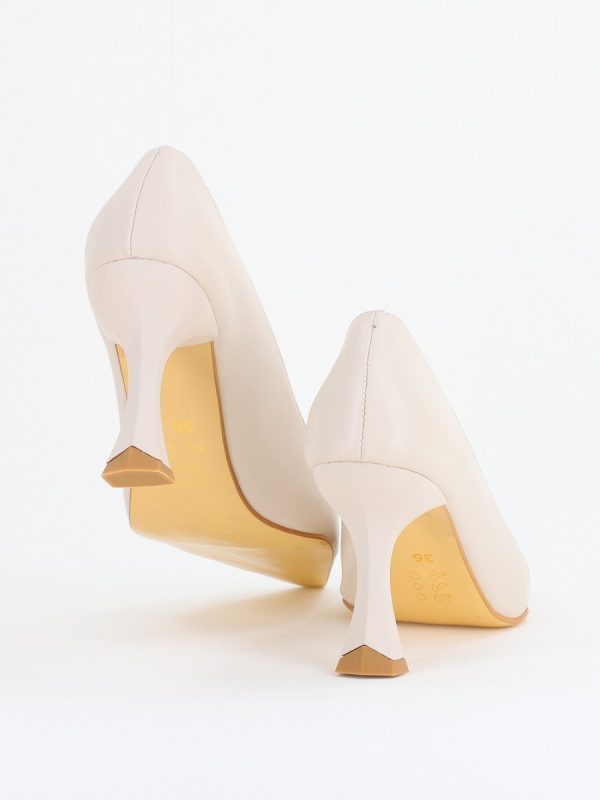 Pantofi Damă Stiletto Bej Mat din Piele Ecologică (BS0202AY2411192) 125