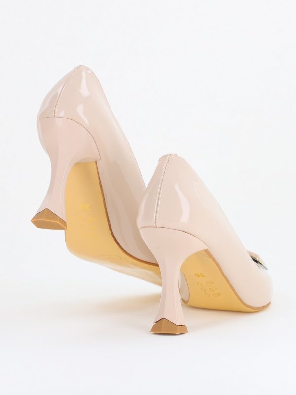 Pantofi Damă Stiletto Bej Lac din Piele Ecologică (BS0202AY2411203) 125