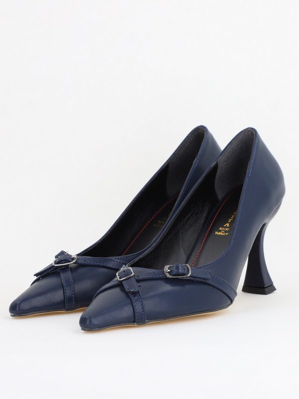 Pantofi Damă Stiletto Bleumarin Mat din Piele Ecologică BS0200AY2411182 120