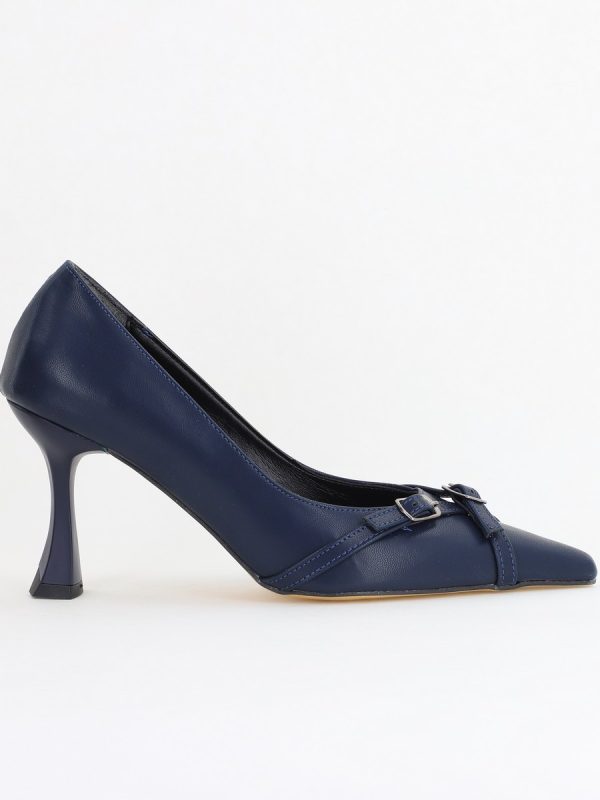 Pantofi Damă Stiletto Bleumarin Mat din Piele Ecologică BS0200AY2411182 122