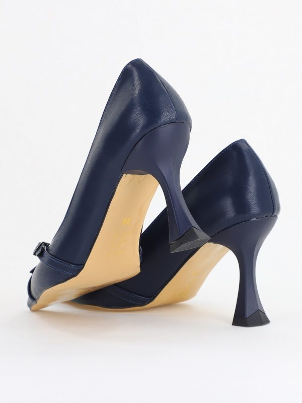 Pantofi Damă Stiletto Bleumarin Mat din Piele Ecologică BS0200AY2411182 125