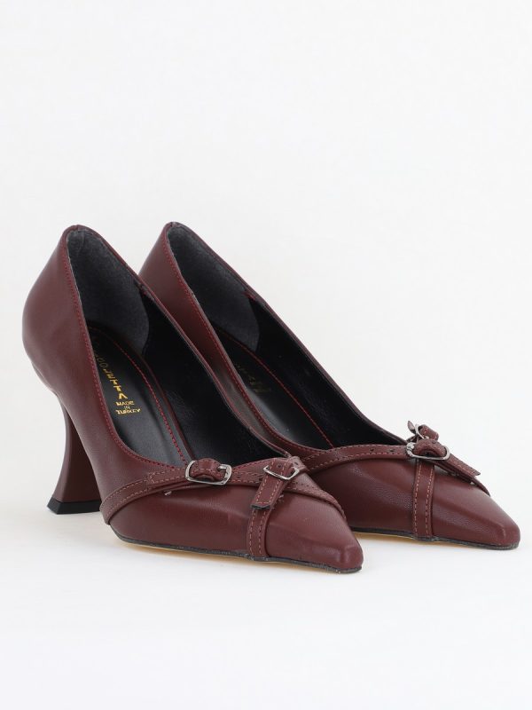 pantofi dama stiletto bordo mat din piele ecologica bs0200ay2411178 1