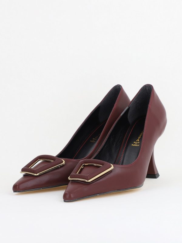Pantofi Damă Stiletto Bordo Mat din Piele Ecologică (BS0202AY2411193) 120