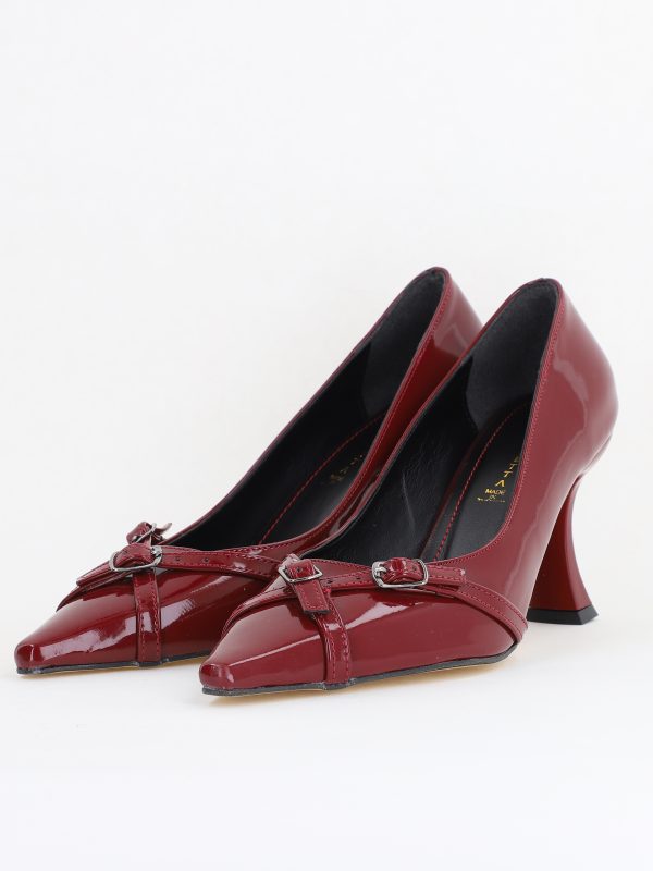 Pantofi Damă Stiletto Bordo Lac din Piele Ecologică BS0200AY2411188 119