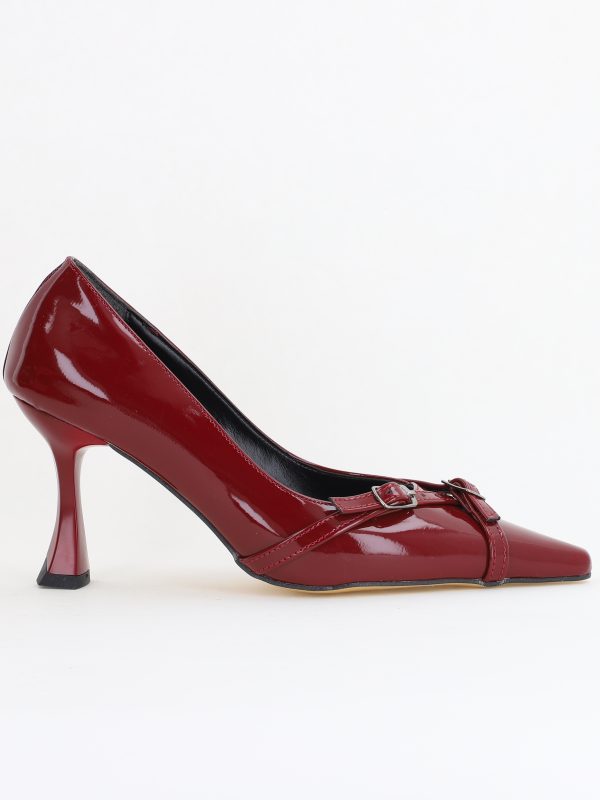 Pantofi Damă Stiletto Bordo Lac din Piele Ecologică BS0200AY2411188 120