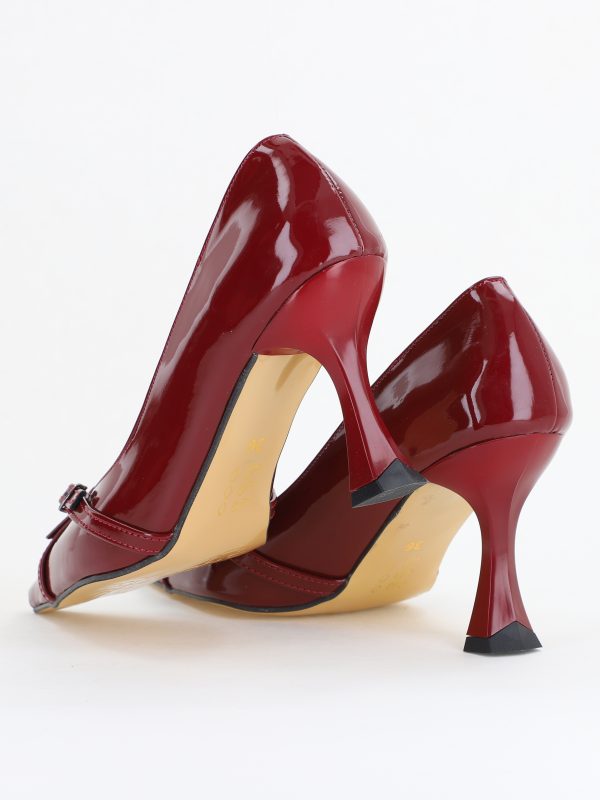 Pantofi Damă Stiletto Bordo Lac din Piele Ecologică BS0200AY2411188 122