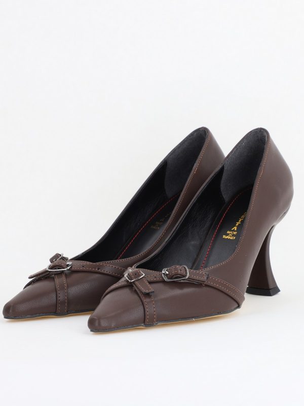 Pantofi Damă Stiletto Cafeniu Mat din Piele Ecologică BS0200AY2411180 120