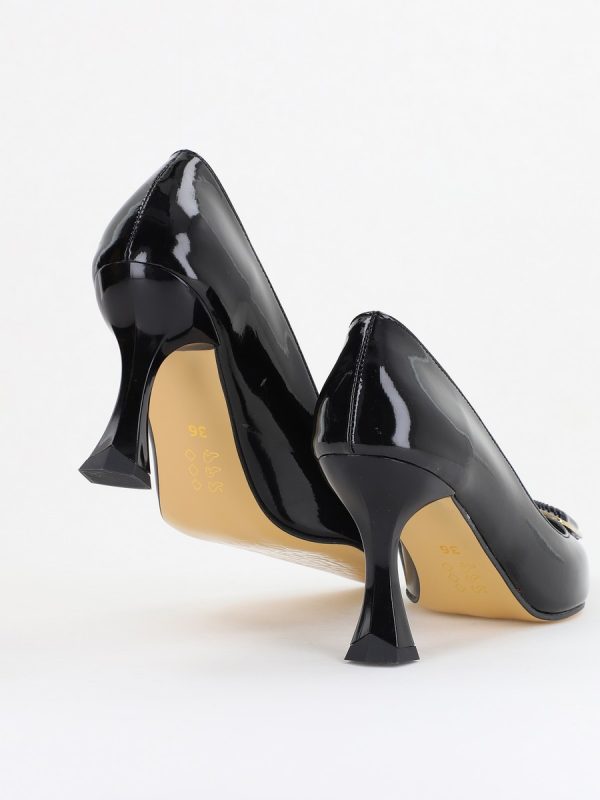 Pantofi Damă Stiletto Negru Lac din Piele Ecologică (BS0202AY2411206) 125