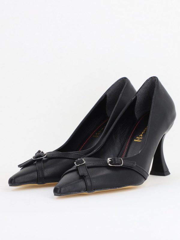 Pantofi Damă Stiletto Negru Mat din Piele Ecologică BS0200AY2411191 119