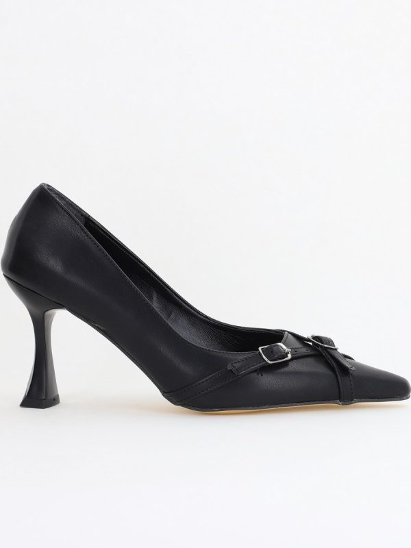 Pantofi Damă Stiletto Negru Mat din Piele Ecologică BS0200AY2411191 120