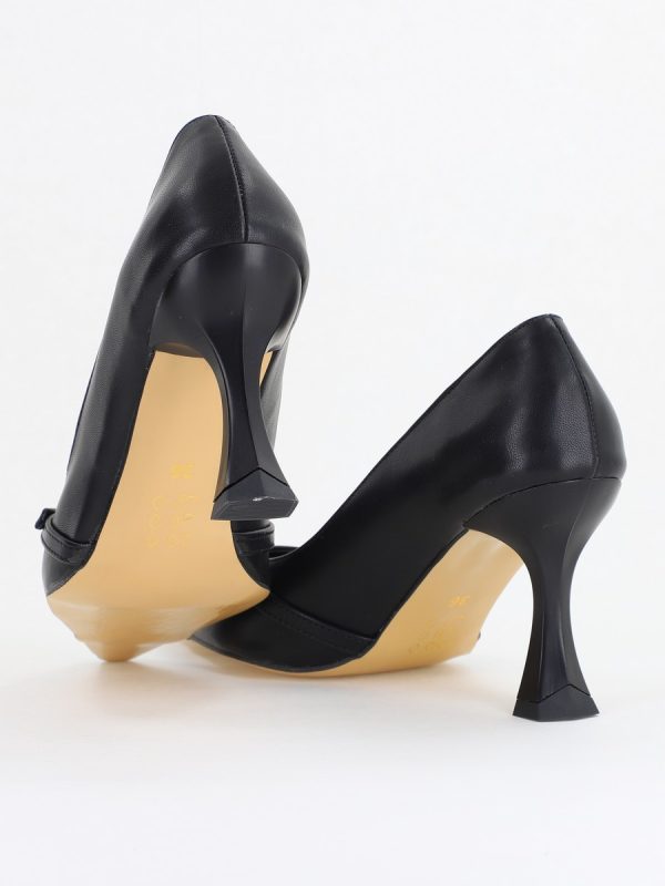 Pantofi Damă Stiletto Negru Mat din Piele Ecologică BS0200AY2411191 122