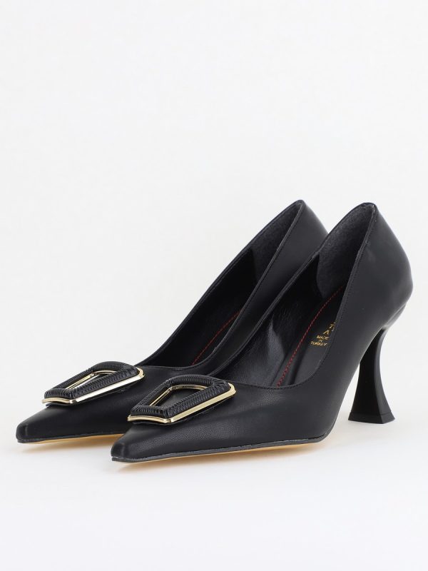Pantofi Damă Stiletto Negru Mat din Piele Ecologică (BS0202AY2411200) 120